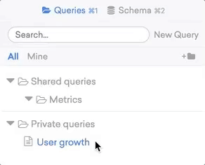 GIF of dragging a query into Shared